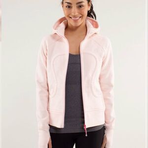 Lululemon Women's Heathered Butter Pink Long Sleeve Scuba Full-Zip Hoodie Sz M